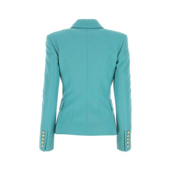 BALMAIN Sea Green Wool Blazer - Picture 2 of 2
